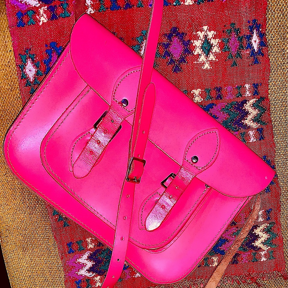Pink leather purse